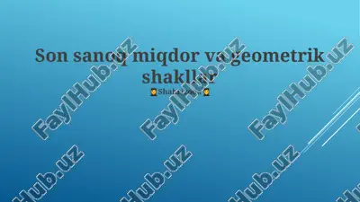 son sanoq miqdor va geometrik shakllar — PPTX