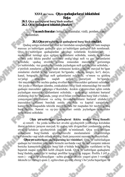 qiyosh yo‘naltirilgan quduqlar — PDF