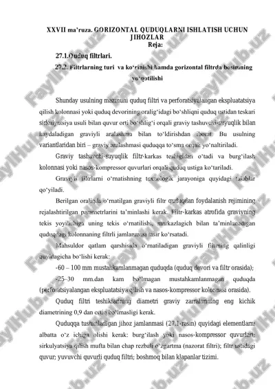 gorizontal quduq filtri — PDF