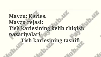 tish kariesi — PPTX