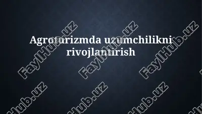 agroturizmda uzumchilikni rivojlantirish — PPTX