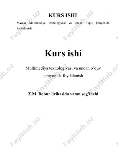z.m. bobur lirikasida vatan sog’inchi — DOCX