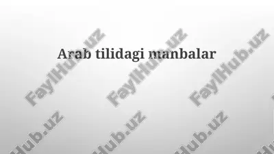 arab manbalari — PPTX