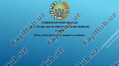 bank ishlari — PPTX