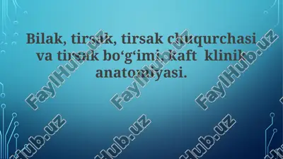 tirsak suyagi anatomiyasi — PPTX