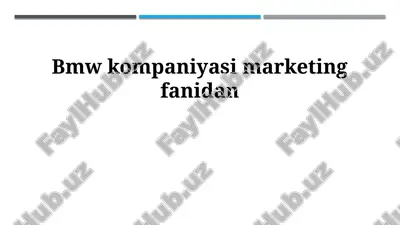 bmw: bozor nuqtai nazaridan — PPTX