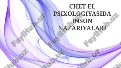 chet el psixologiyasida inson nazariyalari — PPTX