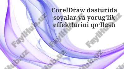 coreldraw dasturida soyalar va yorug'lik effektlarini qo'llash — PPTX