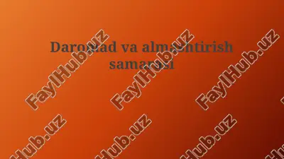 daromad va almashtirish samarasi — PPTX