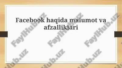 facebook: a comprehensive overview — PPTX