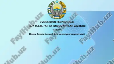 falsafa: hayot tarzi — PPTX