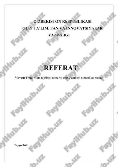 frank-gers tajribasi — DOCX