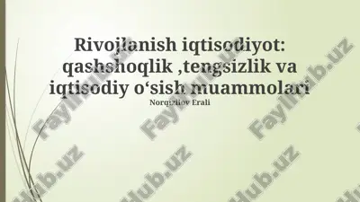 rivojlanish iqtisodiyot — PPTX