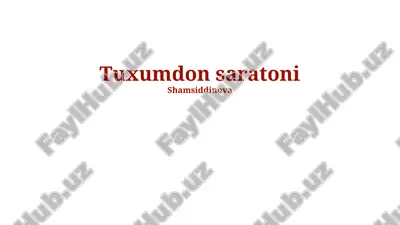tuxumdon saratoni — PPTX
