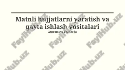 matnli hujjatlarni yaratish va qayta ishlash vositalari — PPTX
