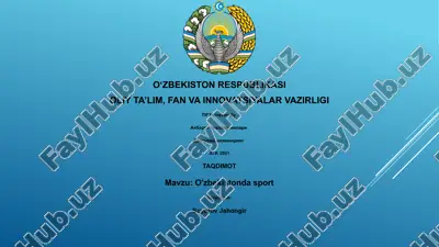 o'zbekistonda sport — PPTX