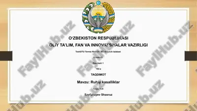 ruhiy kasalliklar — PPTX