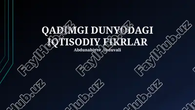qadimgi dunyodagi iqtisodiy fikrlar — PPTX