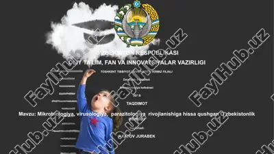 mikrobiologiya, virusologiya, parazitologiya rivojlanishiga hissa qushgan o'zbekistonlik olimlar — PPTX