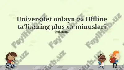 onlayn ta'limning afzalliklari va kamchiliklari — PPTX
