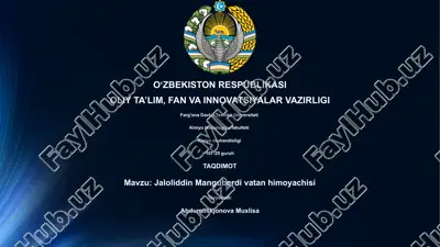 jaloliddin manguberdi vatan himoyachisi — PPTX
