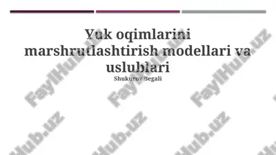 loyiha oqimlarini yo'naltirish modellari va uslublari — PPTX