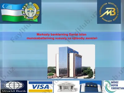 markaziy banklarning davlat bilan munosabatlarining xususiy va iqtisodiy asoslari — PPT