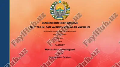 shaxs psixologiyasi — PPTX