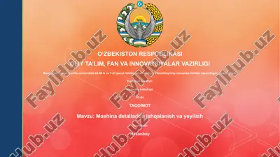mashina detallarida ishqalanish va yeyilish — PPTX