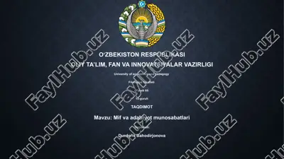 mif va adabiyot munosabatlari — PPTX