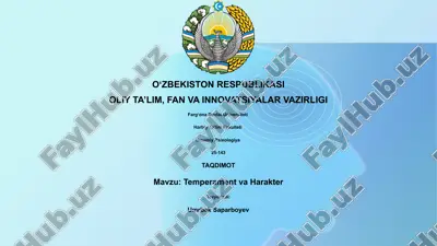 temperament va harakter — PPTX