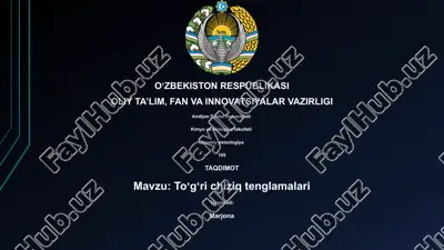toʻgʻri chiziq tenglamalari — PPTX