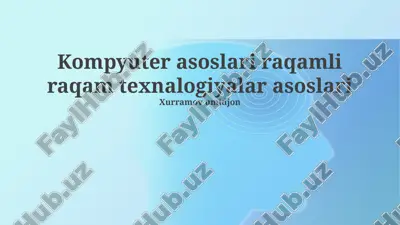 kompyuterlar asoslari — PPTX