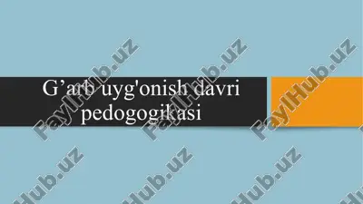 g’arb uyg'onish davri pedogogikasi — PPTX