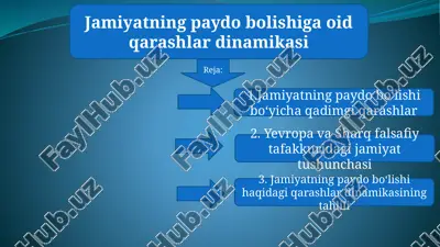 jamiyattushunchasi va uning paydobolishi — PPTX