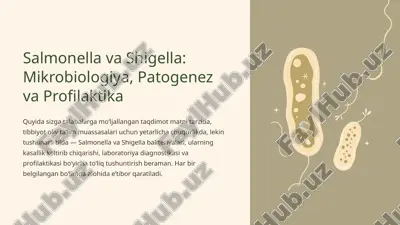 salmonella va shigella: mikrobiologiya, patogenez va profilaktika — PPTX