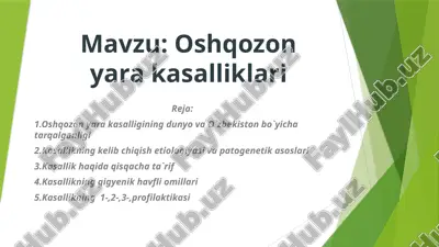 oshqozon yara kasalliklari — PPTX