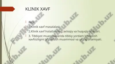 klinik xavf — PPTX