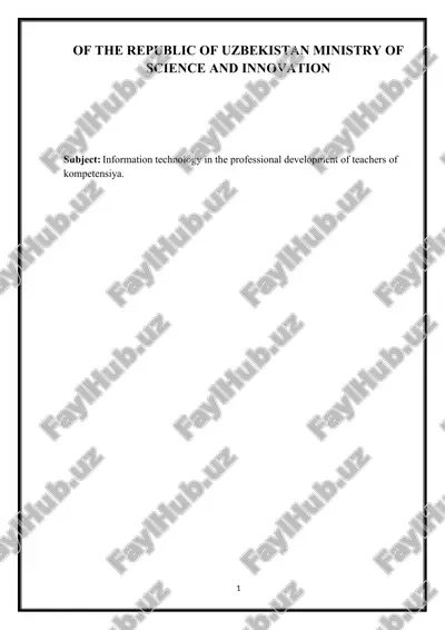 information technology in the professional development of teachers — DOCX