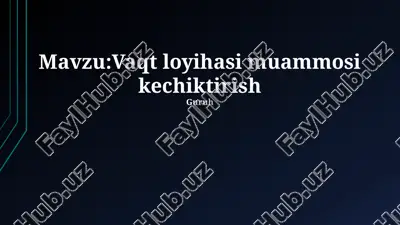 vaqt loyihasi muammosi kechiktirish — PPTX