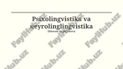 psixolingvistika va neyrolinglingvistika — PPTX