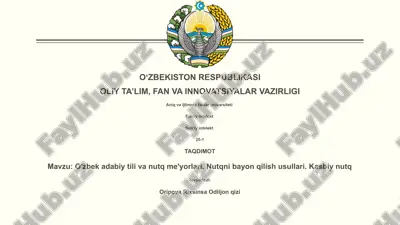 oʻzbek adabiy tili va nutq me'yorlari — PPTX