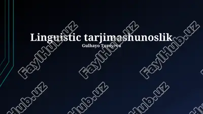 linguistic tarjimashunoslik — PPTX