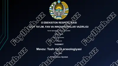 tosh davri arxeologiyasi — PPTX