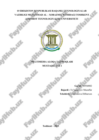 zxss10 ss1b o'quv tarmoq uskunalari, media shlyuzlari turlarini o'rganish — DOCX