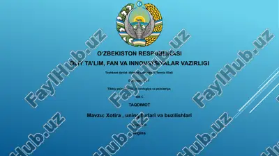 xotira: ta'rif va turlari — PPTX