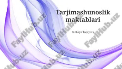 tarjimashunoslik makablari — PPTX