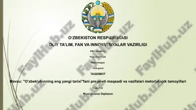 oʻzbekistonning eng yangi tarixi — PPTX