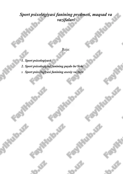 sport psixologiyasi — DOC