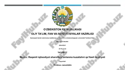 raqamli iqtisodiyot sharoitida tanlanma kuzatishni qo’llash amaliyoti — PPTX